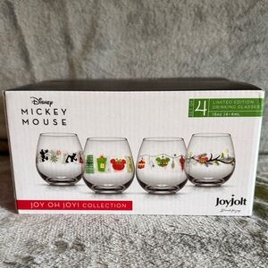 JoyJolt Disney Joy Stemless Limited Edition Drinking Glasses Set of 4, 15oz